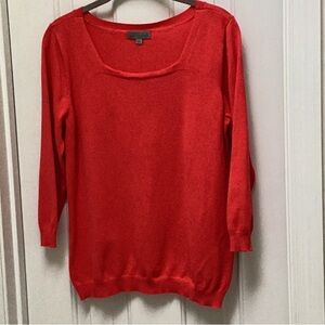 Joseph A. square neck 3/4 length sleeve pullover sweater M